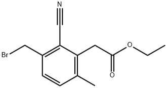 Ethyl 3-bromomethyl-2-cyano-6-methylphenylacetate Structural