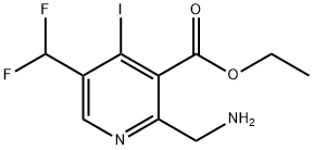 Ethyl 2-(aminomethyl)-5-(difluoromethyl)-4-iodopyridine-3-carboxylate Structural