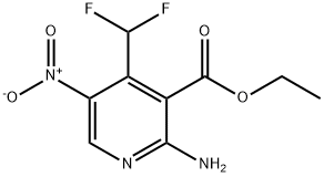 Ethyl 2-amino-4-(difluoromethyl)-5-nitropyridine-3-carboxylate Structural
