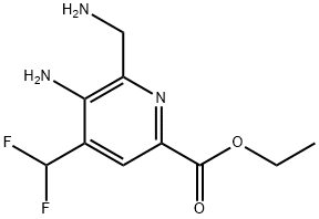 Ethyl 3-amino-2-(aminomethyl)-4-(difluoromethyl)pyridine-6-carboxylate Structural