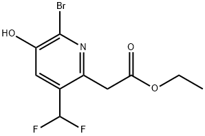 Ethyl 2-bromo-5-(difluoromethyl)-3-hydroxypyridine-6-acetate Structural