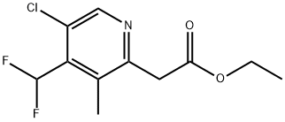 Ethyl 5-chloro-4-(difluoromethyl)-3-methylpyridine-2-acetate Structural