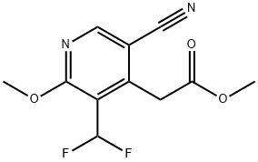 Methyl 5-cyano-3-(difluoromethyl)-2-methoxypyridine-4-acetate Structural