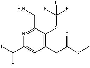 Methyl 2-(aminomethyl)-6-(difluoromethyl)-3-(trifluoromethoxy)pyridine-4-acetate Structural