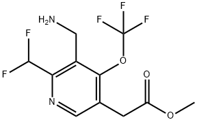 Methyl 3-(aminomethyl)-2-(difluoromethyl)-4-(trifluoromethoxy)pyridine-5-acetate Structural