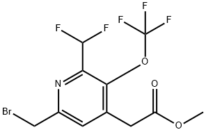Methyl 6-(bromomethyl)-2-(difluoromethyl)-3-(trifluoromethoxy)pyridine-4-acetate Structural