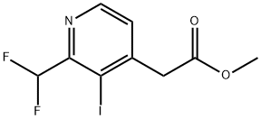 Methyl 2-(difluoromethyl)-3-iodopyridine-4-acetate Structural