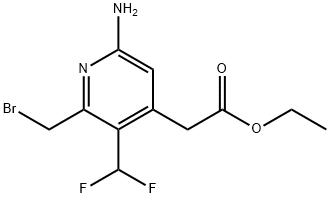 Ethyl 6-amino-2-(bromomethyl)-3-(difluoromethyl)pyridine-4-acetate Structural