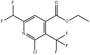 Ethyl 2-chloro-6-(difluoromethyl)-3-(trifluoromethyl)pyridine-4-carboxylate Structural