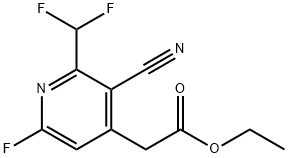 Ethyl 3-cyano-2-(difluoromethyl)-6-fluoropyridine-4-acetate Structural