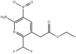 Ethyl 2-amino-6-(difluoromethyl)-3-nitropyridine-5-acetate Structural