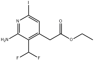 Ethyl 2-amino-3-(difluoromethyl)-6-iodopyridine-4-acetate Structural