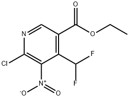 Ethyl 2-chloro-4-(difluoromethyl)-3-nitropyridine-5-carboxylate Structural