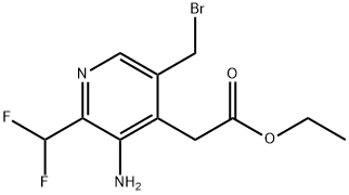 Ethyl 3-amino-5-(bromomethyl)-2-(difluoromethyl)pyridine-4-acetate Structural