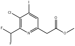 Methyl 3-chloro-2-(difluoromethyl)-4-iodopyridine-6-acetate Structural