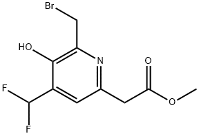 Methyl 2-(bromomethyl)-4-(difluoromethyl)-3-hydroxypyridine-6-acetate Structural