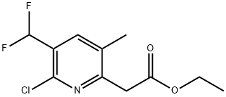 Ethyl 2-chloro-3-(difluoromethyl)-5-methylpyridine-6-acetate Structural