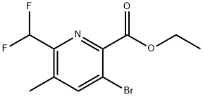 Ethyl 5-bromo-2-(difluoromethyl)-3-methylpyridine-6-carboxylate Structural