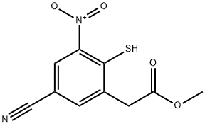 Methyl 5-cyano-2-mercapto-3-nitrophenylacetate Structural