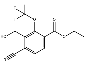 Ethyl 4-cyano-3-hydroxymethyl-2-(trifluoromethoxy)benzoate Structural