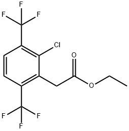 Ethyl 3,6-bis(trifluoromethyl)-2-chlorophenylacetate Structural