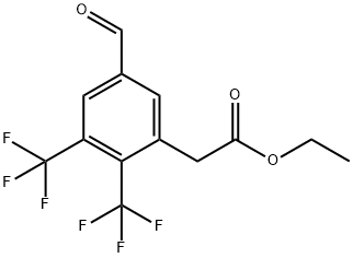 Ethyl 2,3-bis(trifluoromethyl)-5-formylphenylacetate Structural