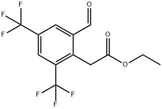 Ethyl 2,4-bis(trifluoromethyl)-6-formylphenylacetate Structural