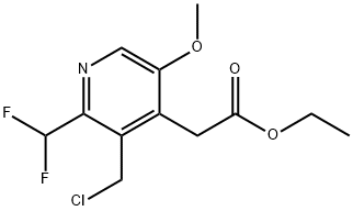 Ethyl 3-(chloromethyl)-2-(difluoromethyl)-5-methoxypyridine-4-acetate Structural