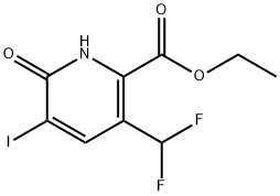 Ethyl 5-(difluoromethyl)-2-hydroxy-3-iodopyridine-6-carboxylate Structural