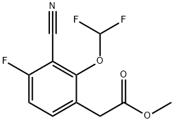 Methyl 3-cyano-2-difluoromethoxy-4-fluorophenylacetate Structural