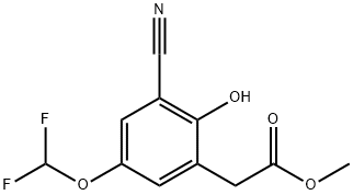 Methyl 3-cyano-5-difluoromethoxy-2-hydroxyphenylacetate Structural