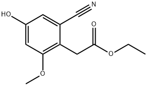 Ethyl 2-cyano-4-hydroxy-6-methoxyphenylacetate Structural