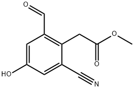 Methyl 2-cyano-6-formyl-4-hydroxyphenylacetate Structural