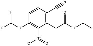 Ethyl 6-cyano-3-difluoromethoxy-2-nitrophenylacetate Structural