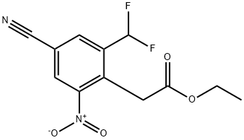 Ethyl 4-cyano-2-difluoromethyl-6-nitrophenylacetate Structural