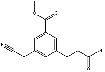 Methyl 3-(2-carboxyethyl)-5-(cyanomethyl)benzoate Structural
