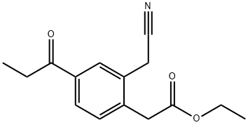 Ethyl 2-(cyanomethyl)-4-propionylphenylacetate Structural