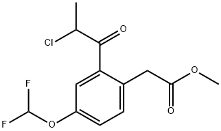 Methyl 2-(2-chloropropanoyl)-4-(difluoromethoxy)phenylacetate Structural