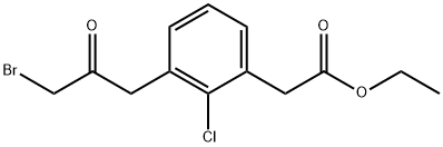 Ethyl 3-(3-bromo-2-oxopropyl)-2-chlorophenylacetate Structural