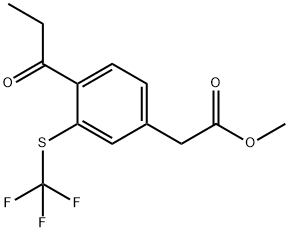 Methyl 4-propionyl-3-(trifluoromethylthio)phenylacetate Structural