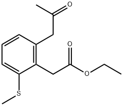 Ethyl 2-(methylthio)-6-(2-oxopropyl)phenylacetate Structural