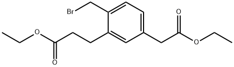 Ethyl 4-(bromomethyl)-3-(3-ethoxy-3-oxopropyl)phenylacetate Structural