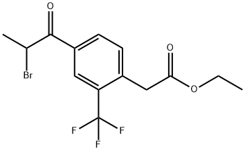Ethyl 4-(2-bromopropanoyl)-2-(trifluoromethyl)phenylacetate Structural