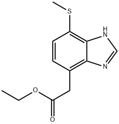 Ethyl 4-methylthio-1H-benzimidazole-7-acetate Structural