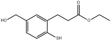 Ethyl 5-(hydroxymethyl)-2-mercaptophenylpropanoate Structural