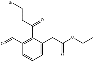 Ethyl 2-(3-bromopropanoyl)-3-formylphenylacetate Structural