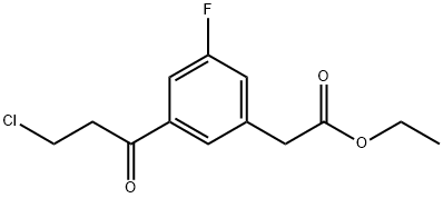 Ethyl 3-(3-chloropropanoyl)-5-fluorophenylacetate Structural