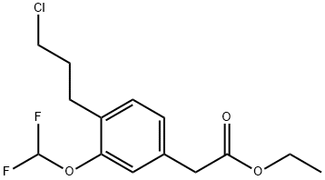 Ethyl 4-(3-chloropropyl)-3-(difluoromethoxy)phenylacetate Structural