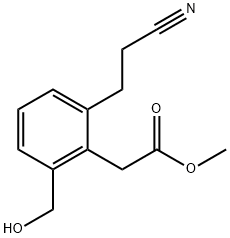 Methyl 2-(2-cyanoethyl)-6-(hydroxymethyl)phenylacetate Structural