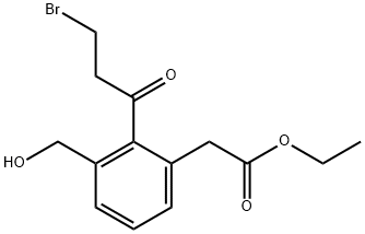 Ethyl 2-(3-bromopropanoyl)-3-(hydroxymethyl)phenylacetate Structural